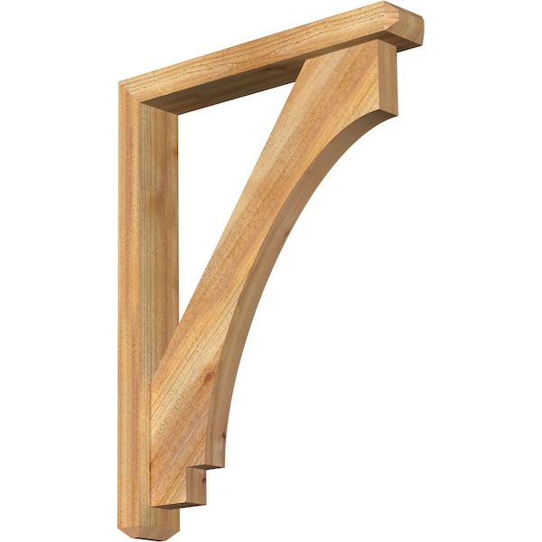 Ekena Millwork Imperial Craftsman Rough Sawn Bracket w/ Offset Brace, Western Red Cedar, 4"W x 24"D x 32"H BKT0402X24X32IMP04RWR - main